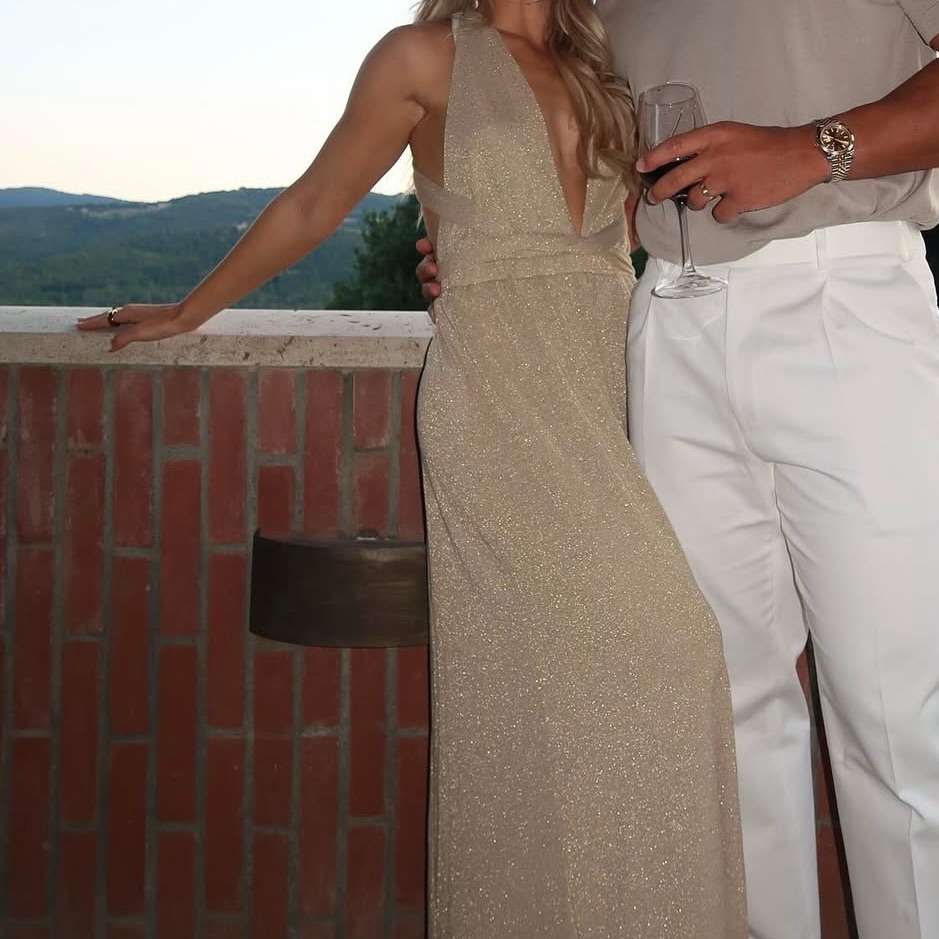Luli Fama X Revolve Cosita Buena Convertible Maxi Dress In Gold Rush